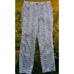 90s Giraffe Jeans Size 12 Animal Print Silver Grey Satiny Pants Trousers Spiegel